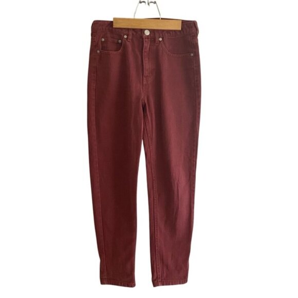Frank And Oak Cranberry/ Maroon Tapered Stevie Jeans Women’s 27 - Picture 1 of 7